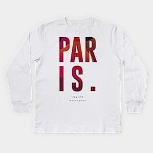 Paris City Name Art Kids Long Sleeve T-Shirt